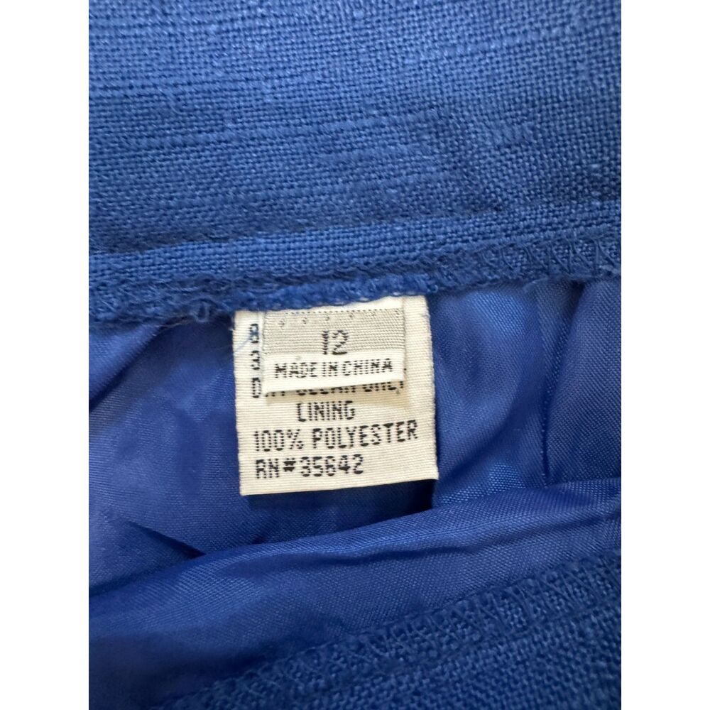 Vintage Morgan Miller Royal Blue Suit Women's Size 12 Gold Button Career Lined - Picture 7 of 13